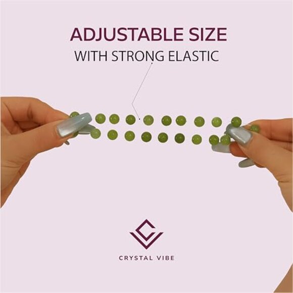 Natural Gemstone Beaded Bracelet Adjustable Size Elegant Minimal Chic Healing - Picture 6 of 8